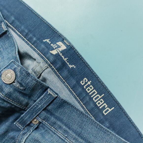 7 For All Mankind Standard Straight Leg Button Fly Mens Jeans Size 30 Waist - Picture 4 of 10